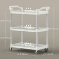 thumbnail image 3 of HOMCOM Chariot Utilitaire sur Roues, Chariot Roulant à 3 Niveaux pour Cuisine, Blanc, 3 of 10