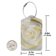 thumbnail image 4 of Disketp 1 Luggage Tag For Suitcase,White Rose Leather Baggage Tag With Stainless Steel Loop Privacy Cover For Women Men Girls, 4 of 5