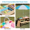 thumbnail image 6 of Wooden Kids Picnic Table, Sand and Water Table with Umbrella, Activity Table for Outdoor Backyard Patio Play, 6 of 10