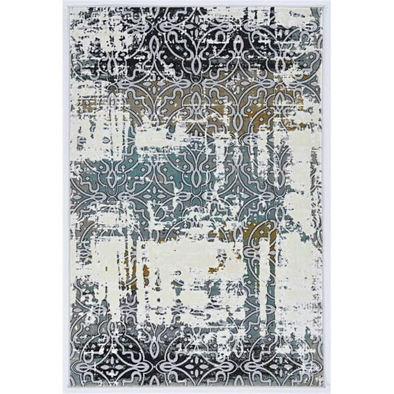 Linon Penchant Lowell Power Loomed Polyester 8'x10'6" Rug in Cream