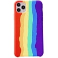 thumbnail image 1 of Funda protectora para teléfono móvil con diseño de arcoíris brillante para iPhone, de silicona líquida, fresca y bonita, para niñas, mujeres y hombres (arcoíris) Fokelyi WMZY-460-1, 1 of 7
