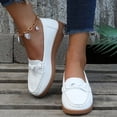 thumbnail image 4 of Willtoo Womens Fashion Wedge Loafer Classic Slip On Soft Sole Driving Business Work Dress Boat Shoes Daily Lightweight Non-Slip Penny Casual Shoes, 4 of 5