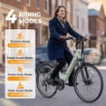thumbnail image 4 of YareYi Roamer ST 26" Electric Bike for Adults, Step-Through Commuter E Bike, 500W Rated Motor, 28 MPH, 48V 11Ah Removable Battery, 62-Mile Range, City Cruiser Ebike, Green, 4 of 8