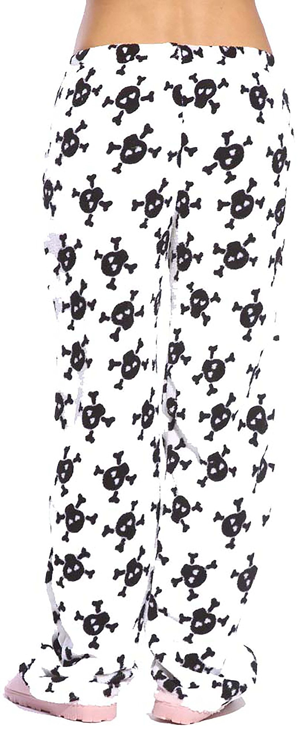 Just Love Women's Plush Pajama Pants - Cozy Lounge Sleepwear (Skulls, Small)  