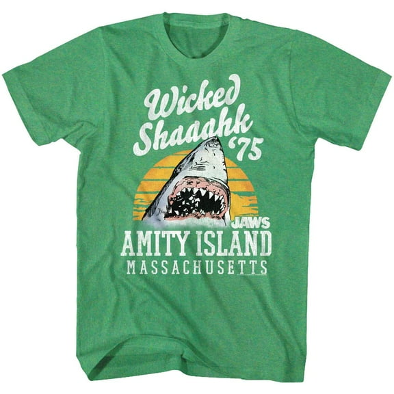 Jaws Wicked Shaaahk Kelly Heather Adult T-Shirt