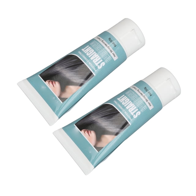 Crema para el Cabello Corrige A Las Proteínas, Suavizado Rápido de 50 G x 2 Crema de Alisado de Cabello Portátil para para Tipo de Cabello