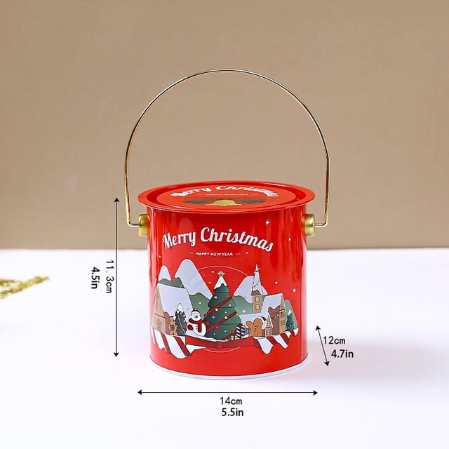 Yhmxh Tarro de galletas vintage navideño, tarros para la encimera de la cocina, tarro hermético, recipientes para galletas, lata con tapa para regalar, galletas grandes.