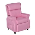 thumbnail image 2 of Qaba Kids Recliner Chair Children Sofa Angle Adjustable Single Lounger Armchair Gaming Chair with Footrest 2 Side Pockets for 3-5 Years, Light Pink, 2 of 9