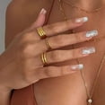 thumbnail image 3 of Uñas postizas YOSOMMK medianas nude cuadradas con diseño floral, 3 of 5