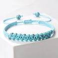 thumbnail image 1 of Pulseras de cuentas de malaquita Natural para hombres y mujeres, brazaletes trenzados ajustables hechos a mano, regalos de Amistad de moda, doble fila, 4mm, 1 of 4