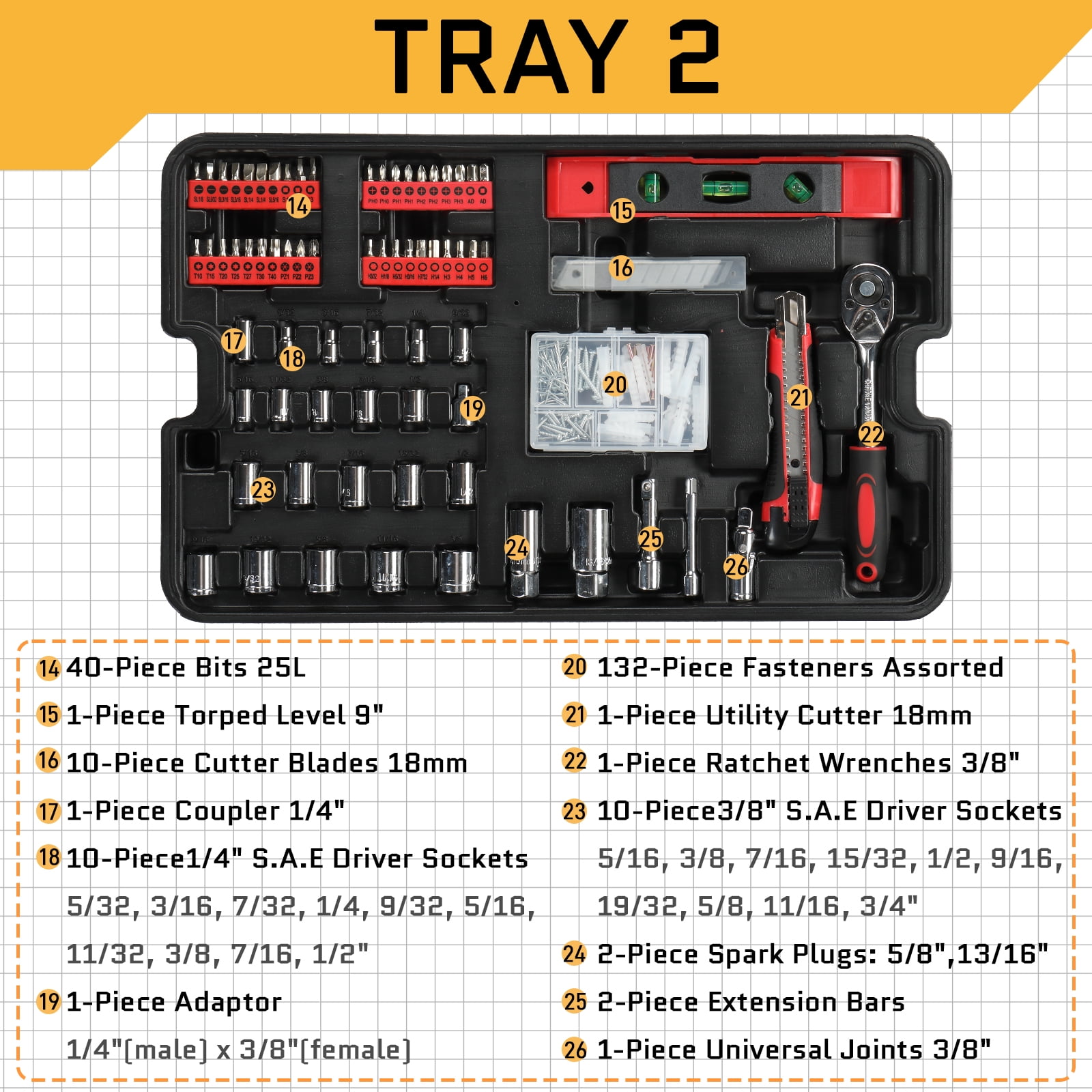 Ktaxon 599pcs Portable Tool Set With Rolling Tool Box, Home Auto Repair Tool Kit Mechanic Tool Set with 21V Max Cordless Power Drill