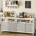 thumbnail image 4 of EDTara Armoire de Rangement Cannelée 65,8 Pouces Réglable à 3 Niveaux, Organisateur d'Entrée Moderne avec Portes Cannelées et Poignée Dorée, Conception Imperméable pour Cuisine, Entrée, Salle à Manger et Bureau à Domicile, 4 of 6
