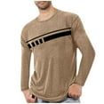 thumbnail image 4 of COSFO Mens Shirts Casual Long Sleeve Cotton Striped Crew Neck Pajamas Loose Fit Pullover Lounge Graphic Tees, 4 of 4