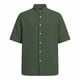 thumbnail image 4 of Blusa y camisa de manga corta con cuello vuelto para hombre, color liso, informal, a la moda, de manga corta, con cuello vuelto y botones, blusa de poliéster para hombre., 4 of 6