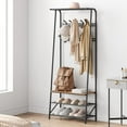 thumbnail image 6 of AOILE 4-in-1 Entryway Hall Tree with Coat Rack, Shoe Bench & Hooks, Industrial Metal Frame Organizer, 6 of 8