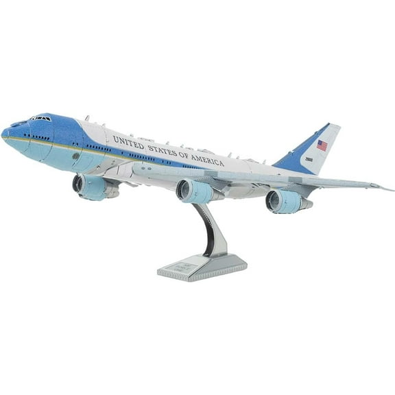 Model Kit Boeing 747 Transport Aircraft "Air Force One Presidential Plane" United States Air Force (Moderate Difficulty) Steel Model by Metal Earth