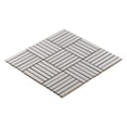 thumbnail image 3 of Sample - Brushed Nickel Stainless Steel Metallic Parquet Mosaic Tile Kitchen Backsplash, 3 of 6