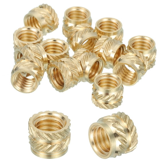 16 Pcs Threaded Inserts, M6 Brass Heat Set Insert for 3D Printing, M6x8x6mm