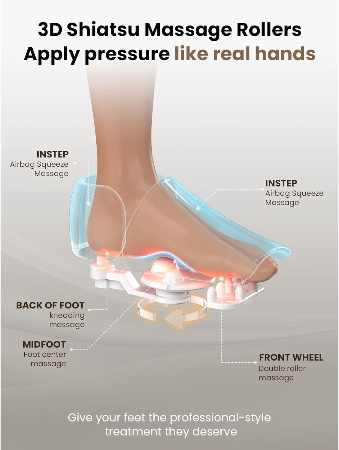 Bob and Brad Lite Foot Massager Machine with Heat and Remote, Shiatsu Deep Kneading, Delivers Relief for Tired Muscles and Plantar Fasciitis, Gifts for Men and Women, Fits Feet Up to Size 12