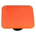 thumbnail image 1 of Hot Knobs HK9051-KA Opaline Orange Square Glass Cabinet Knob - Aluminum Post, 1 of 1