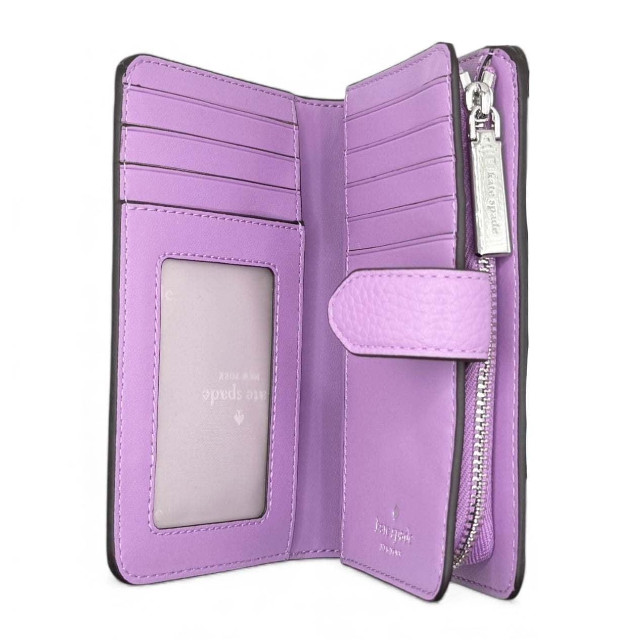 Kate Spade New York Lena Pebbled Leather Medium Bifold Wallet (Wisteria)