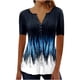 thumbnail image 2 of Puntoco 2024, tops a la moda de verano para mujer, moda de verano para mujer, top Sexy con estampado de pliegues regulares para mujer, top de manga corta con cuello en V y botones, 2 of 3