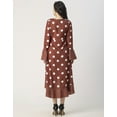 thumbnail image 4 of Moomaya Elegant Printed Long Sleeve Wrap Dress - V Neck, Evening Party Fashion, 4 of 9