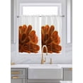 thumbnail image 2 of Tier Curtains 45 Inches Long, Burnt Orange Window Treatment Curtain Drapes, Sparkle Gold Stained Floral Flower Art Window Half Privacy Curtains for Bedroom Bathroom, 42"x45", 2 Panels, 2 of 7