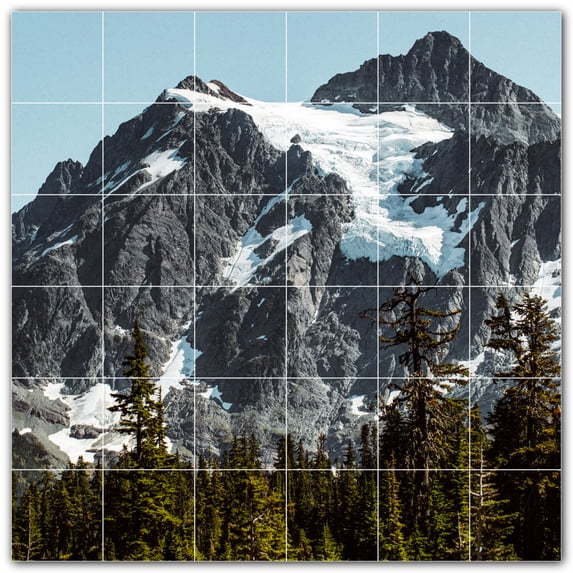 Picture-Tiles.com: Mountains Ceramic Tile Wall Mural WAL500879-66M. 36"W x 36"H using (36) 6" x 6" Ceramic Tiles-Satin Finish