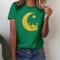 thumbnail image 2 of Penkiiy T-Shirt Musulman Ramadan pour Femmes T-Shirts Graphiques d'Été pour Femmes Mignon Boho Manches Courtes Col Rond Tee Filles Blouses Décontractées Amples 2TG Vert Menthe, 2 of 6