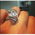 thumbnail image 2 of 4Ct Round Cut Lab Created Diamond Women's Wedding Ring Trio Ring Set 14K White Gold Plated, 2 of 2