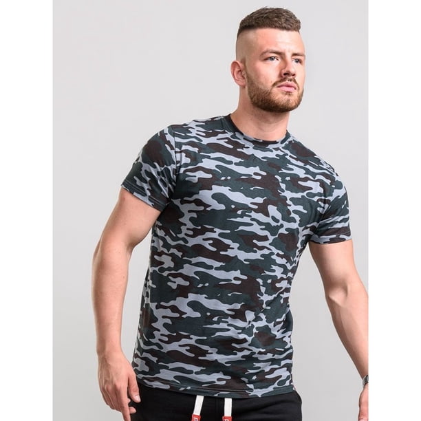 Duke - Camiseta Estampado de Camuflaje Gaston D555 para Hombre (Jungla)
