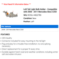 thumbnail image 2 of Left Tail Light Bulb Holder - Compatible with 2008 - 2011 Mercedes-Benz C350 2009 2010, 2 of 2