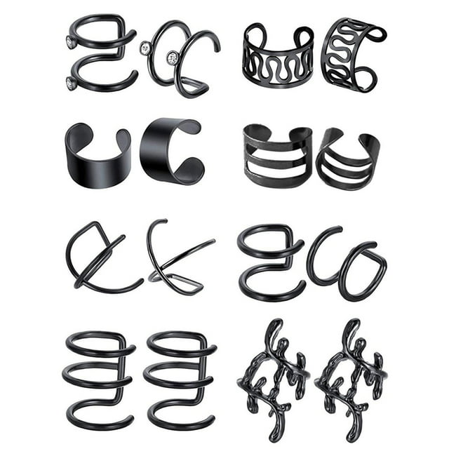 8 Pairs Ear Cuff Earrings Creative Clip Cartilage Earrings Non Pierced Earrings