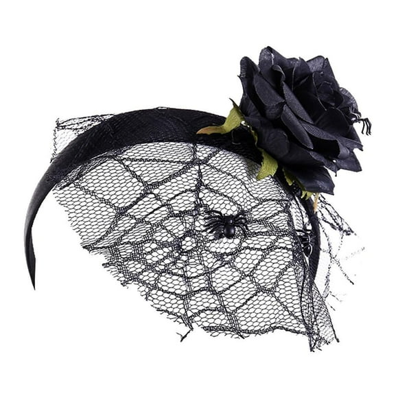 BELOVING Black Flower Headband Floral Headpiece Masquerade Fancy Dress Headpiece