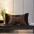 thumbnail image 3 of Hiroekza Luxury Satin Silk Pillowcase for Hair & Skin-Friendly, Soft, Breathable & Cooling with Hidden Zipper Coffee, 3 of 6