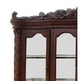 thumbnail image 2 of Benjara Oversized Crown Top Wooden Hutch and Buffet with Glass Doors, Cherry Brown, 2 of 5