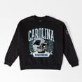 thumbnail image 6 of Women's Gameday Couture Black Carolina Panthers Oversized Victory Lane Black Label Premium Fleece Sweatshirt, 6 of 6