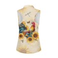 thumbnail image 2 of Whosucclay Rooster and Sunflower Pattern Ladies Golf Shirt for Women, Zipper Sleeveless Shirts Quick Dry Stretchy Women Golf Sleeveless Half Zip Top, 2 of 7