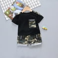 thumbnail image 2 of Jamsmile Toddler Boys Outfit Sets Summer Short Sleeve Graphic Print Tshirts With Shorts Two Piece Sets Boys Activewear Outfits, 18-24 Monthss, 2 of 9