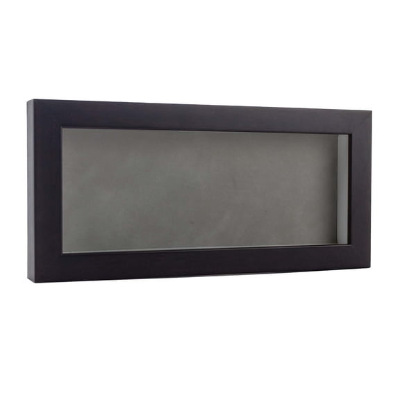 10x20 Shadow Box Frame Brown Walnut Wood | With a 3/4" Usable Display Depth | Includes a Light Grey