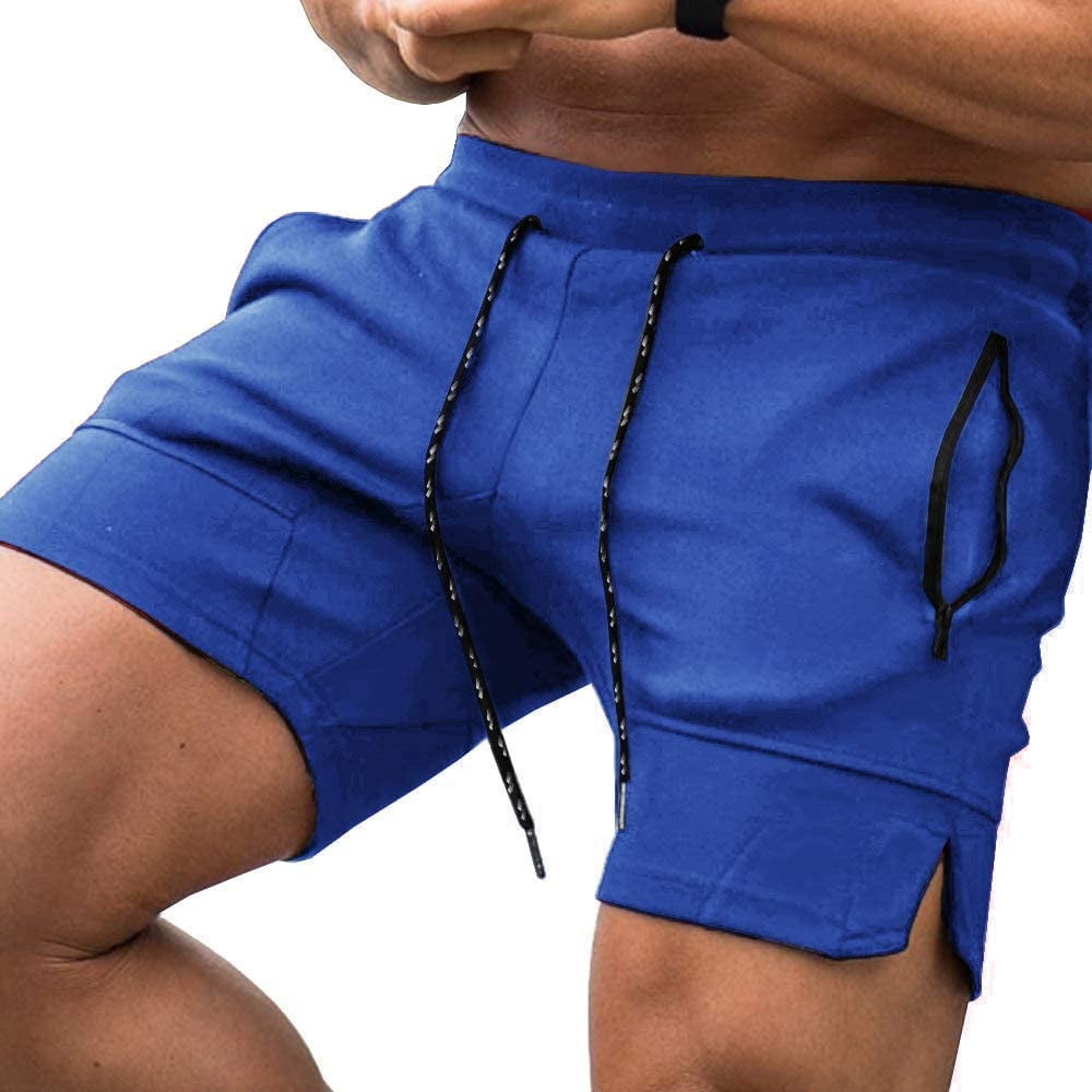 Pudolla Men's Gym Workout Shorts Weightlifting Squatting Shorts for Men Bodybuilding Training Jogger with Zipper Pockets 