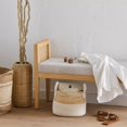 thumbnail image 2 of Bouclair White & Natural Corn Fiber and Cotton Rope Storage Basket Small, 2 of 6