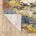 thumbnail image 5 of 2' X 8' Yellow Gold Blue Grey Brown And Beige Abstract Power Loom Stain Resistant Runner Rug, 5 of 5