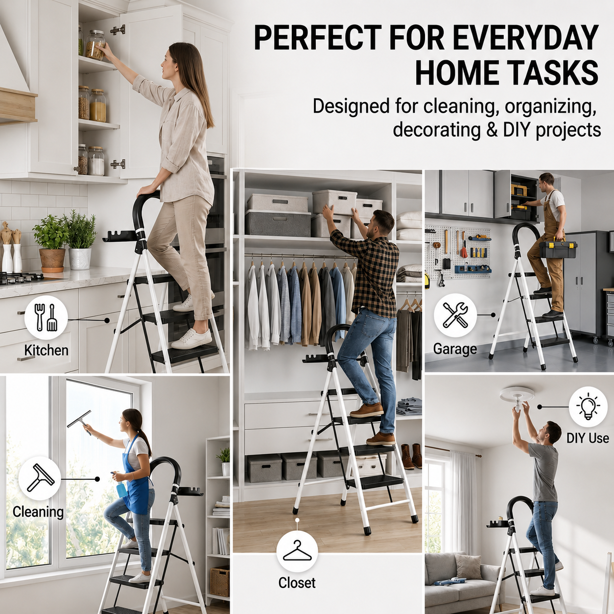 Musment 4-Step Folding Ladder with Handrail photo 7