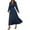 Blue, variant on YuXingFu Church Dresses for Women Maxi V-Neck Plus Size Womens Dress Long Sleeve Solid Color Long Casual Summer Purple M