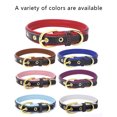 thumbnail image 5 of Comfortable Soft Touch Leather Dog Collar Padded Adjustable Durable Anti-Rust Alloy Loop Ring - Light blue, 5 of 5