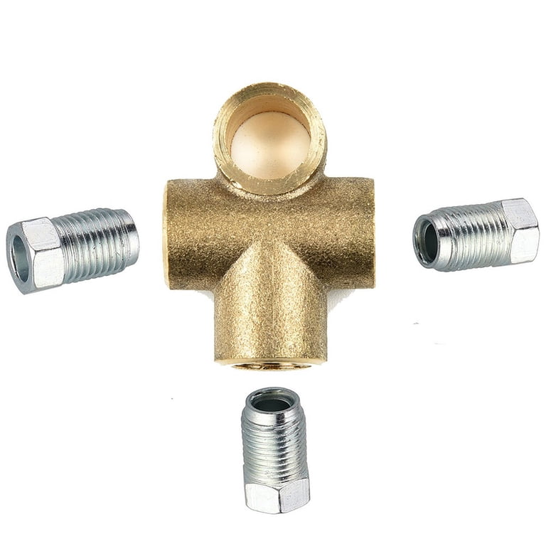 Brass Brake Pipe Fitting - Female 3 Way T-Piece For 3/16" Pipe, 10mm X 1mm, Rust-Resistant