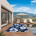 thumbnail image 3 of Navy Blue Spring Floral Outdoor Rug for Patio/Deck/Porch, Non-Slip Large Area Rug 5 x 8 Ft, Summer Botanical Abstract Flowers Indoor Outdoor Rugs Washable Area Rugs, Camping Rug Carpet Runner, 3 of 8