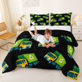 thumbnail image 3 of Manfei Cute Garbage Truck Full Size Comforter Sets,Recycling Bin Bedding Comforter Set,Green,Black Reversible,3 Pieces,1 Comforter and 2 Pillowcases, 3 of 7